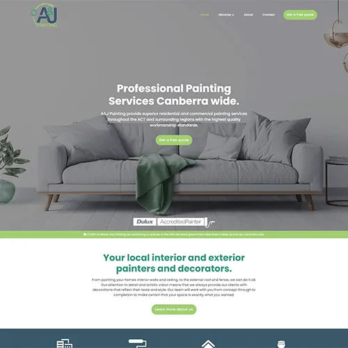 A&J Painting Services website homepage
