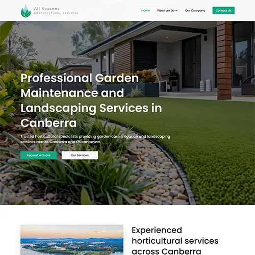 All Seasons Horticultural Services website homepage