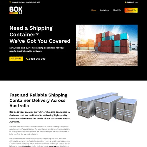Box Co website homepage