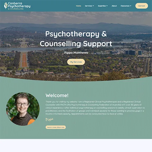Canberra Psychotherapy & Counselling website homepage