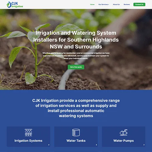 CJK Irrigation website homepage