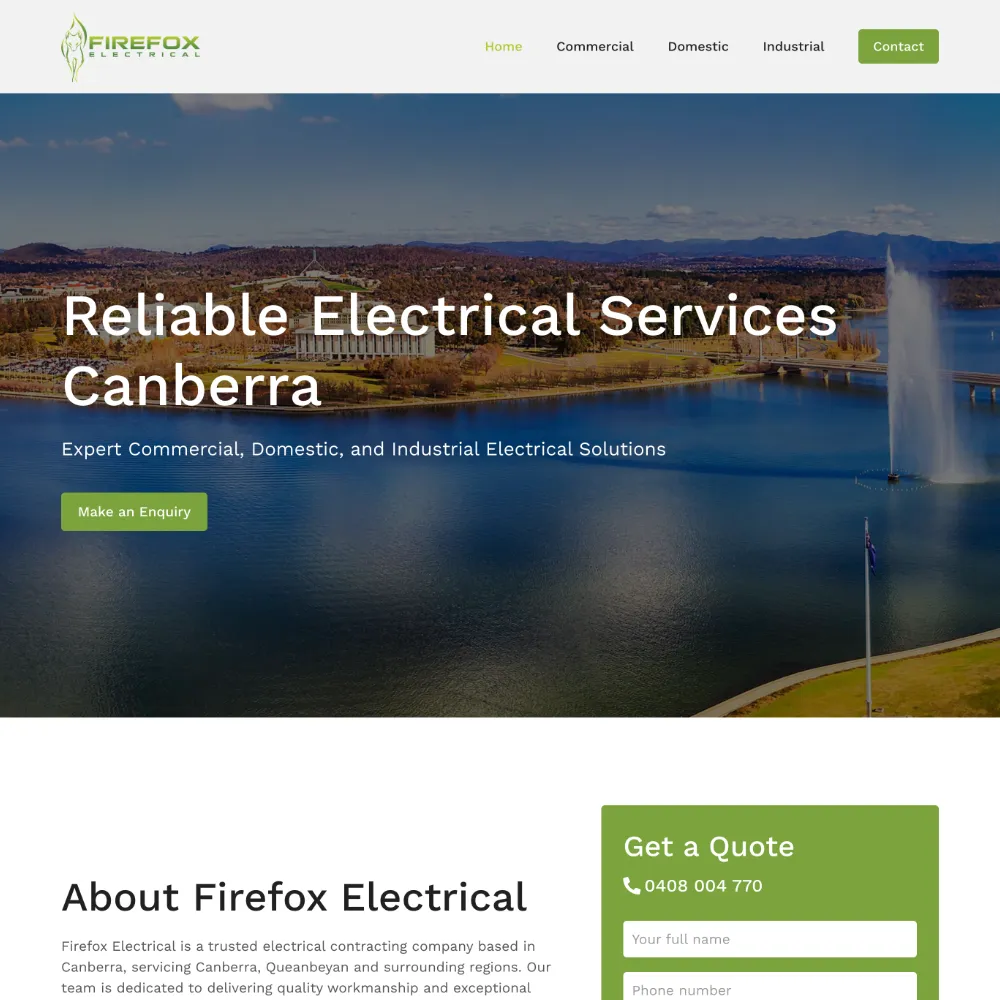 Firefox Electrical website homepage