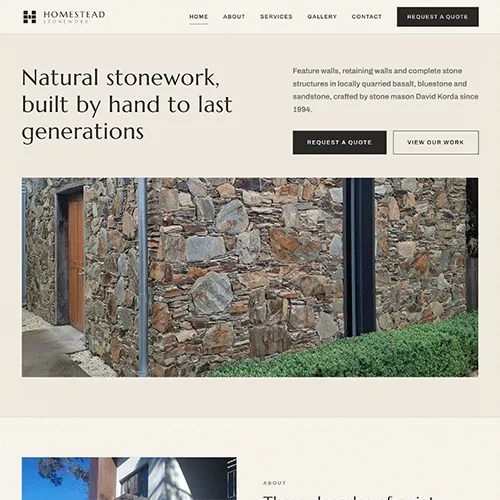 Homestead Stonework website homepage