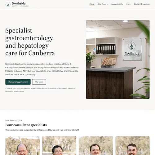 Northside Gastroenterology website designed by Project Simple