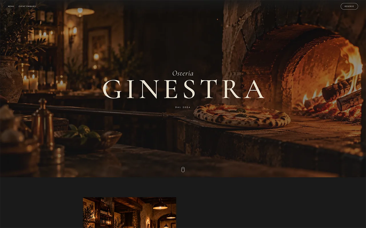 Osteria Ginestra website designed by Project Simple