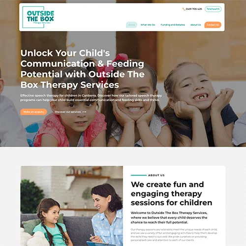 Outside The Box Therapy Services website homepage
