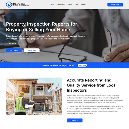 Reports Plus website homepage