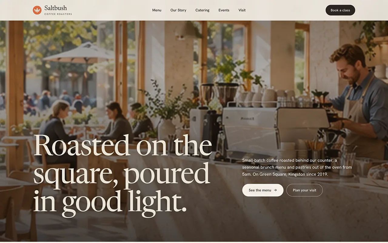Saltbush Coffee Roasters website designed by Project Simple