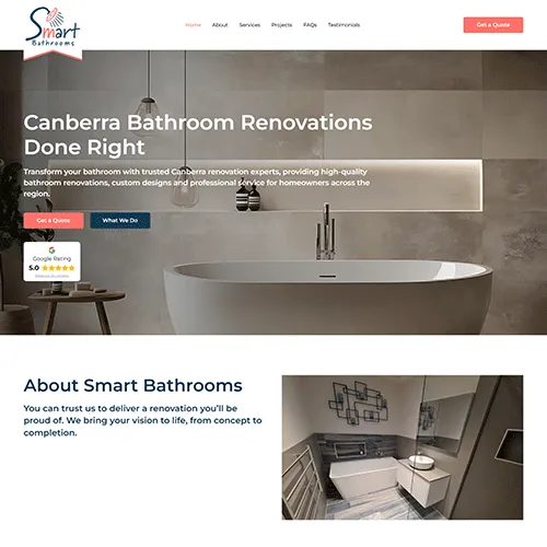 Smart Bathrooms website homepage